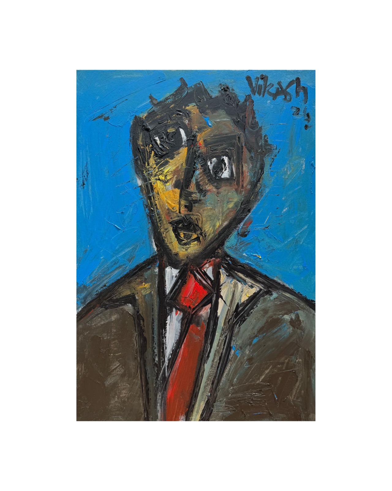 A portrait head painting by Vikash Kalra